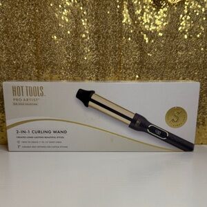Hot Tools Pro Artist 2-in-1 Black and Gold Curling Wand